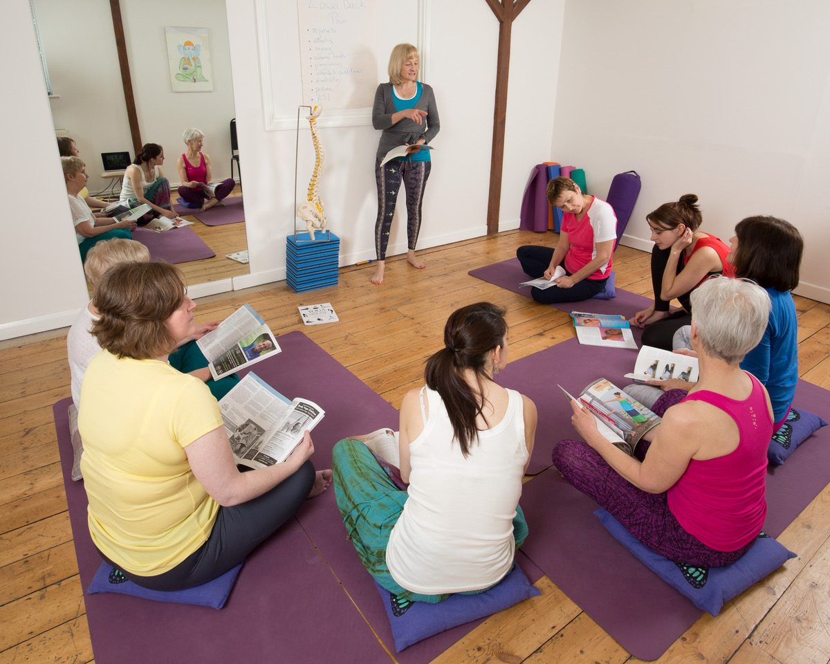 yoga therapy training session